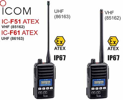 bộ đàm chống cháy nổ IC-F51-ATEX, IC-F61-ATEX