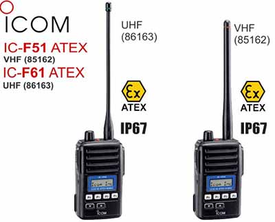 bộ đàm chống cháy nổ IC-F51-ATEX, IC-F61-ATEX